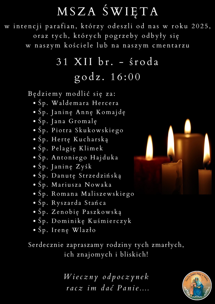 Msza za&nbsp;zmarłych 25 r. 