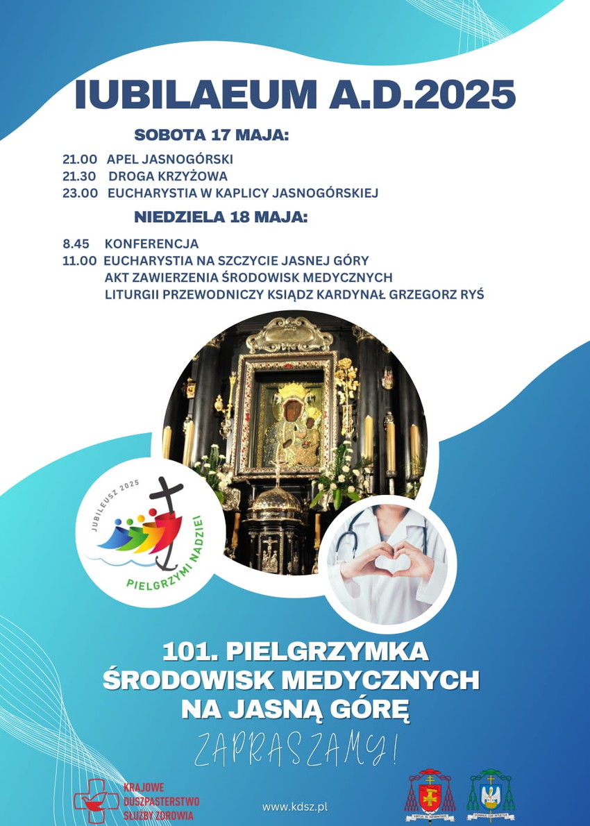 Pielgrzymka Służby Zdrowia plakat 25 r. 1